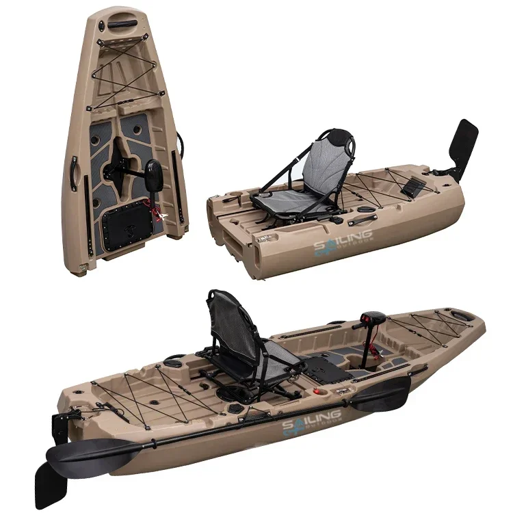 Fishing Kayak Pedal Drive - Perahu Lipat Plastik 9.5ft untuk 1